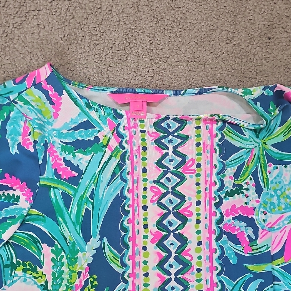 Women's Tropical Print Dress - Picture 4 of 5